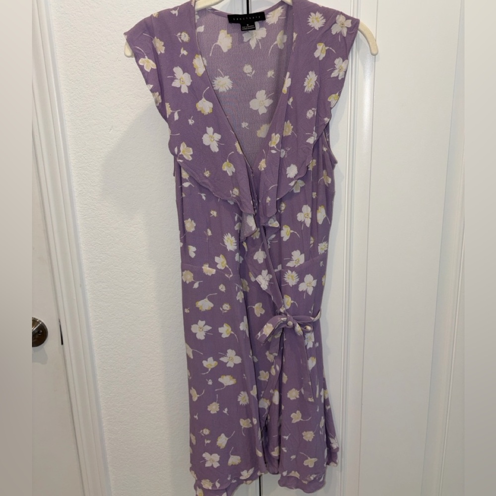 Sanctuary Lavender Ruffle Side Tie Dress